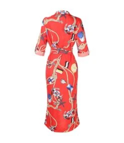 Floral Printed Long Sleeve Lapel Collar Dress 210824308 -OTIS Clothing Shop 210824308 12