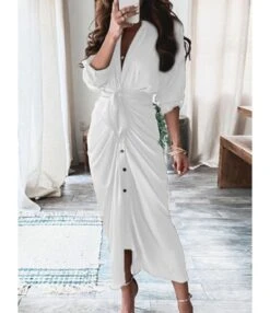 Floral Printed Long Sleeve Lapel Collar Dress 210824308 -OTIS Clothing Shop 210824308 2