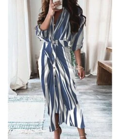 Floral Printed Long Sleeve Lapel Collar Dress 210824308 -OTIS Clothing Shop 210824308 5