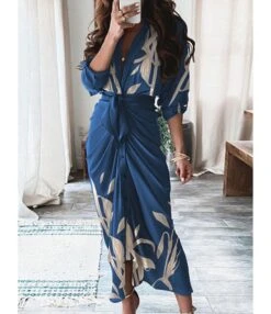 Floral Printed Long Sleeve Lapel Collar Dress 210824308 -OTIS Clothing Shop 210824308 6