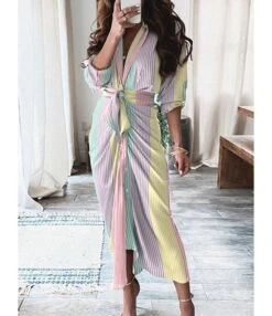 Floral Printed Long Sleeve Lapel Collar Dress 210824308 -OTIS Clothing Shop 210824308 9