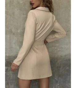 Long-sleeved V-neck Lace-up Waist Suit Dress 210826018 -OTIS Clothing Shop 210826018 2