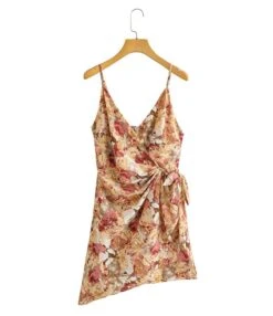 Printed Sling Deep-V Neck Side Knotted Pleated Bag Hip Mini Dress Sexy Wholesale Dresses SDN533231 -OTIS Clothing Shop 265e2c1c 19ac 4311 9a39 def8db825f71 65e527e91832b47a2e72253af8092e8c