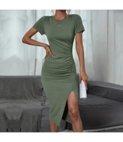 Solid Color T Shirt Dress Wholesale Casual Dresses SDN533640