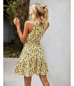 Floral Printed Sleeveless Halter Neck Tie-Up Waist Ruffled Dress Vacation Wholesale Dresses SDN533143 -OTIS Clothing Shop 294ec7d7 b278 47c5 91c0 28ba6e818784 7566e8f5d762baf44c0016d4b1dbf692