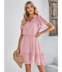 Casual V-Neck Solid Color Ruffle Swing Dress Wholesale Dresses SDN538814 -OTIS Clothing Shop 2974c7c4 a836 4faa ac68 fad86b72b850 8012579557031c265742e6ceda6d05b3