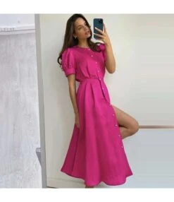 Niche Short-Sleeved Commuter Round Neck Button-Down Maxi Dress Wholesale Dresses SDV463812 -OTIS Clothing Shop 298818e7 2718 4adf a781 46066af6fcd8 77953b2eec05c8fb99440a4c2fa46ea8