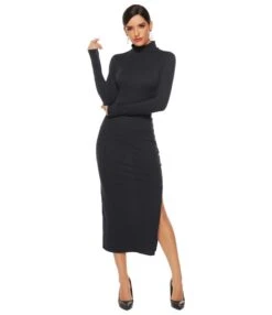 Solid Side Slit Sexy Long Sleeve Stretch Fit Knit Dress Supplier SD182876 -OTIS Clothing Shop 2a2c112d 257c 4a4f b9e4 8a2e2a4f7cb6 ECA43792685A3AEEB5E407F7279A6746