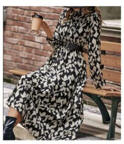Long-Sleeve Half-High Collar Printed Waist A-Line Dress Wholesale Dresses SDN538601 -OTIS Clothing Shop 2a5d85a9 b19f 4579 8055 fb38caf84a5e 711ca5003c4383a4fc2bdee43fde7c24