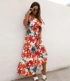 Leopard & Floral Printed Off Shoulder Ruffled Wide Lapel Resort Dress Wholesale Maxi Dresses SDN533198 -OTIS Clothing Shop 2b876b79 b138 4230 bad3 d0b5c3b4ccd2 9e45c573a5d407b4cd278020b74e99e3