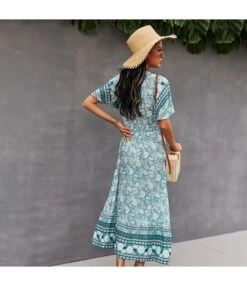 Floral Print V Neck Fringe Tie-Up Short Sleeve Resort Dress Wholesale Womens Boho Dresses SDN533139 -OTIS Clothing Shop 2f480943 1234 4f6c b40b 9a9eb515af8b 018ad0a081b04c909fa74ef10207d437