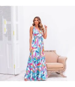 Printed Sling V Neck Backless Lace-Up Waist Smocked Dress Vacation Wholesale Maxi Dresses SDN533514 -OTIS Clothing Shop 3099d345 d3a8 453a a4a8 9d587cf51074 44615097cebcc9e2bd3a46584768a87a