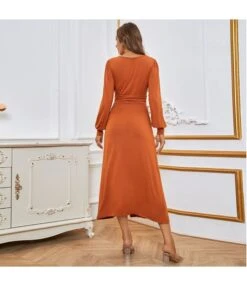 Long-Sleeved Simple Sexy V-Neck Slit Slim-Fit Temperament A-Line Dress Wholesale Dresses SDV464516 -OTIS Clothing Shop 32673640 1128 43e9 9c6f e201ed21e2da 365f6ce0d32575068be3cfc2b885d32c