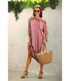 Solid Color Off Shoulder Lantern Sleeve Ruffles Loose Dress Casual Wholesale Maxi Dresses SDN532794 -OTIS Clothing Shop 35d5734a 34c2 461f b6c9 9731ac83ebf2 3060e5cf990082f0472b81baa192b551