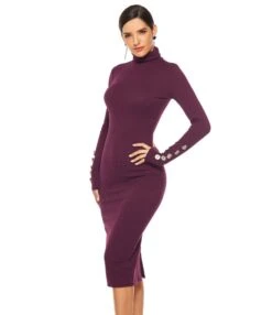 Fashion Button Long Sleeve Slim Fit Turtleneck Knitted Dress Wholesale Dresses SD182881 -OTIS Clothing Shop 36bdfb83 b1d5 4950 9892 eeb6736ccb2f d967e8e7ae25ad08e888c33c7a8335e8