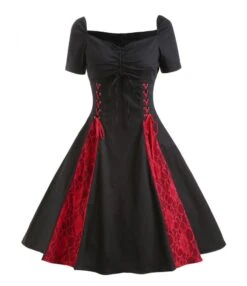 Gothic Sexy Off-Shoulder Lace Swing Dress Short Sleeve Lace-Up Wholesale Dresses SDN562435 -OTIS Clothing Shop 414f97ed 8cc2 4813 b5db 39c4cbf648bd 47f50767ea489adaa94047bb5cfa4965