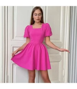 Fashion Square Neck Bubble Sleeve High Waist A-Line Mini Dress Wholesale Dresses SDN562842 -OTIS Clothing Shop 4236e84a f1f0 44e4 a45c c97891c5cf02 9a3bae430d9250d007662da3c69d5461