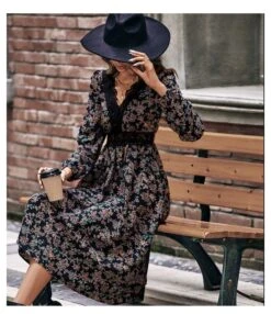 Lace Trim V Neck Long Sleeve Nipped Waist Midi Floral Dress Wholesale Dresses SDN538603 -OTIS Clothing Shop 42b2acb7 3cf8 4895 a3ae 99e9066ca42f 54686f1d671de417d7a0bcaba67825a5