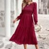 Solid Color Long Sleeve High Waist Mid-Length Smocked Swing Dress Wholesale Dresses SDN539501 -OTIS Clothing Shop 45328da1 8a68 4d6f bb91 25f8808a0d3d 9be7053d7c71842368bed7342c1f6b59
