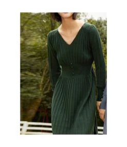 V Neck Solid Color Button Design Wholesale Jersey Dresses Mid Length Sweater Dress Elegant SD184225 -OTIS Clothing Shop 45d339b6 7a76 41dd 8aa5 eb9ca1552b99 842ab0b1dd6e54b02ff685a63e7809d4