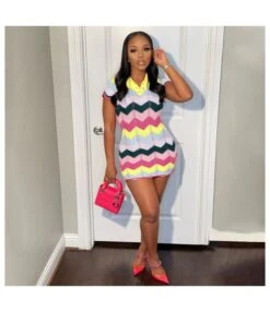 Wave Stripe Colorblock POLO Short-Sleeve Tight-Fitting Sexy Knit Dress Wholesale Dresses SDN538488 -OTIS Clothing Shop 461c2287 2fb0 4f78 9a7f f022b8c82a7e 2e18ae06b5f856604a921763c1ec88e6