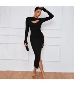 Sexy Slim Fit Hip Tight Slit Long Sleeve Bodycon Dress Wholesale Dresses SDN538005 -OTIS Clothing Shop 46fb2d6b 79bc 41a6 90df b72002cb53ca 7434692958345de150ab144bd7a4a3b5