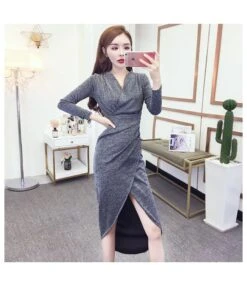 Sexy V Neck Long Sleeve High Waist Prom Bodycon Midi Dress Wholesale Dresses SD5117481 -OTIS Clothing Shop 49b0732f cce9 4ff2 a11b 792badb8f8f1 a63dd0d98b4b5d2b4831918124bed43c