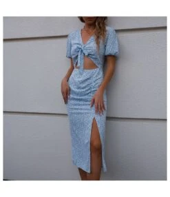 V-Neck Bowknot Short-Sleeved Sexy Hollow Slit Slim Fit Floral Dress Wholesale Dresses SDN538997 -OTIS Clothing Shop 4d070b1d a096 4306 b1f2 c0724d8ce234 0c4414b739e997e310f1ebbc9e1f0ce0