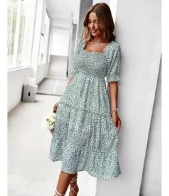 Sexy Off Shoulder Floral Midi Swing Dress High Waist Petal Sleeve Slim Vacation Wholesale Dresses SDN560630 -OTIS Clothing Shop 4d9f216e 5f99 4022 91ff b1412d33abcf d994cbbdaddc593143f1e3423428de27