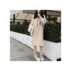 Casual Loose Long Sleeve Solid Color Drawstring Midi Hoodie Wholesale Sweatshirt Dress SDN562138