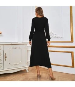 Long-Sleeved Simple Sexy V-Neck Slit Slim-Fit Temperament A-Line Dress Wholesale Dresses SDV464516 -OTIS Clothing Shop 4f9835e1 d33e 4636 8e82 66cd970ea69f d626038d4704b29880fe575c600b7976