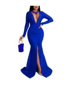 Solid Color Sexy V-Neck Slit Hip-Covering Dress Wholesale Womens Clothing N3823103000089 -OTIS Clothing Shop 56312e53c0a745f39a11b0ac011fcd0c 5