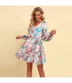Fashion Floral Sexy V-Neck Lace-Up Dress Long Sleeve Vacation Wholesale Dresses SDN560136 -OTIS Clothing Shop 56551134 2e0b 4835 8dd4 817cc2905e0b 202c99fc0fcd2bd2d85a33e7bd1f466b