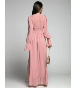 Nipped Waist Long Sleeve Slit Chiffon Dress Wholesale Maxi Dresses SDN535518 -OTIS Clothing Shop 58f7fde8 b5a7 478c 8ed0 e86533c93eca 57a1a8b939f48004da55624ebd93e693