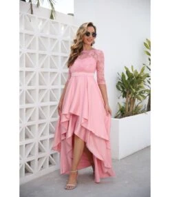 Solid Color Sequin Lace Mid Sleeve Crew Neck Tail Evening Wedding Dress Wholesale Dresses SDN533471 -OTIS Clothing Shop 592ae1ae 134c 4ef8 83d9 fb36107d193b de3ee4ac4c104dd7a608afbeb67edd60