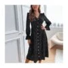 Fashion Polka Dot Dress V Neck Long Sleeve Casual Wholesale Dresses SDN561347