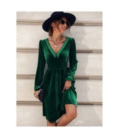 Simple V-Neck Slim Fit Long-Sleeved Solid Color Mid-Length Dress Wholesale Dresses SDV463742 -OTIS Clothing Shop 598771bd 6021 4b56 a140 191b4af48cda c7ba35c45789272ce575e5f04c0533b0