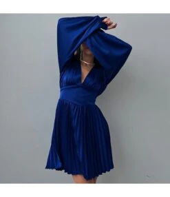 Long Sleeve Deep-V Sexy High Waist Pleated Satin Dress Wholesale Dresses SDN537372 -OTIS Clothing Shop 5a173fe2 2e0d 432e 889d a7a1813134bf fbf249892d1ec5530589e063c3f88424