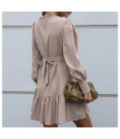 Solid Color V-Neck Tie-Waist Irregular Long Sleeve Ruffled Wrap Dress Wholesale Dresses SDN537256 -OTIS Clothing Shop 5ceef6be 2ba5 4f23 a40e 2493f14a8330 8c1c71d84ebef4157bdda102dac0d0a8