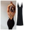Cross-Shoulder Chain Straps Open-Back Knitted Black Bag Hips Bodycon Dress Wholesale Jersey Dresses SDN533023 -OTIS Clothing Shop 5daca283 bc46 4dce ae44 11d4d53e4eae 2405cf88a1285ad938f7a59c15ffa555