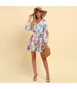 Fashion Floral Sexy V-Neck Lace-Up Dress Long Sleeve Vacation Wholesale Dresses SDN560136 -OTIS Clothing Shop 5ef3dd34 4855 462e 92d6 6c8d917c9522 0b75694b8c74736aff401baeb2be2cf3