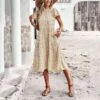 Flare Short Sleeve Casual Vacation Floral Midi-Length Smocked Dress Wholesale Dresses N5323021300009 -OTIS Clothing Shop 606bdee0259f46629ee5afa8012dadc9 4