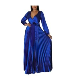 V-Neck Balloon Sleeves Pleated Dress Wholesale Womens Clothing N3823103000067 -OTIS Clothing Shop 62643ee40bd744ada266b0ad0112d377 5