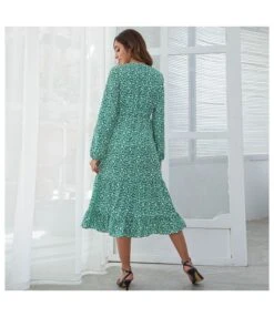 Floral Printed V-Neck Long Sleeve High Waist Flowy Ruffled Dress Casual Wholesale Dresses SDN532613 -OTIS Clothing Shop 65506fb3 ca2b 488b bd49 7db18c88990c e5d5f0eaa07ff5760cf5f525648327d3
