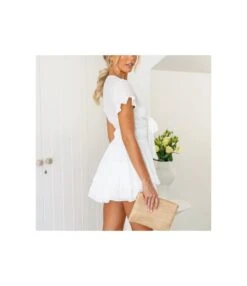 Solid Color Lace-Up V-Neck Layered Ruffled Dress Wholesale Dresses SDN535553 -OTIS Clothing Shop 6561f8ab f0a2 4e23 b3ed 23f6d7446be9 61eb6328fc389cfea10bf583e653089d