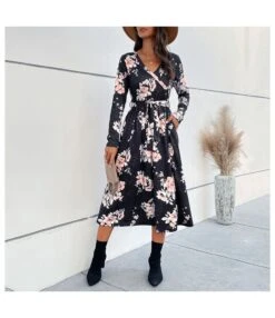 Long-Sleeve Printed V-Neck Tie-Up Waist Floral Dress Wholesale Dresses SDN538173 -OTIS Clothing Shop 6694453f d049 4f39 a9d0 324a934f0bdc 196c018ef9fd53dcc106f90617770366