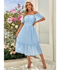One Shoulder Solid Color Waist Vacation Flowy Dress Wholesale Dresses SDN539976 -OTIS Clothing Shop 66bee365 5268 4ea9 9640 4eaaea3353f6 764f4c44f56ef874d24f6e7fb59a879d