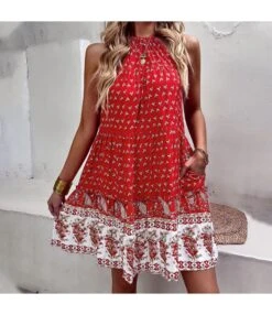 Fashion Print Halter Neck Dress Swing Casual Resort Wholesale Womens Bohemian Dresses With Pockets SDN560296 -OTIS Clothing Shop 66ee4c23 c310 44c6 8f79 191a99960dbd 35e9424596bd666ce47e0a9b3ac2a0ed