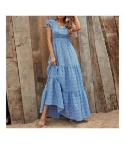 V Neck Ruffled Sleeve High Waist Vacation Smocked Floral Dress Wholesale Maxi Dresses SDN534610 -OTIS Clothing Shop 6a6098aa b0e4 4bab abd9 4b67fafdbfe8 24da0b8a5bc0f6d580a7dd14e5237672