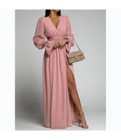 Nipped Waist Long Sleeve Slit Chiffon Dress Wholesale Maxi Dresses SDN535518 -OTIS Clothing Shop 70cd7399 ad41 49f3 943a 6e5a6b67494c f6eda1094a5ad0162727883f5df76080